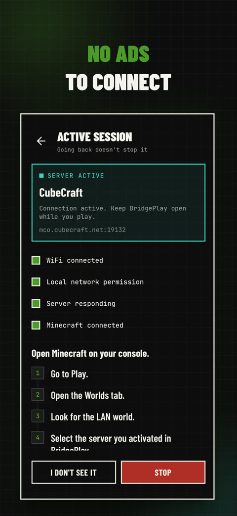 No ads to connect