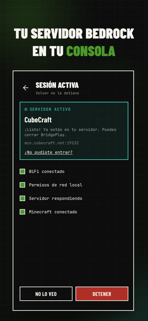 BridgePlay: ¡Listo! Ya estás en tu servidor