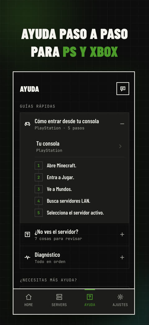 Ayuda paso a paso para PS y Xbox